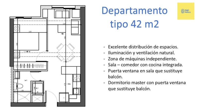 High Point 6, Tipo 42 m2